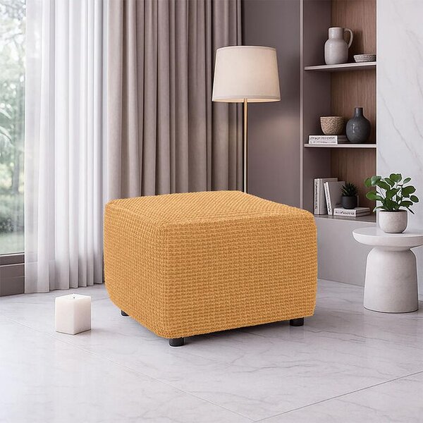 Super strečové poťahy RUBINIA zlatá taburetka (40 - 60 cm)