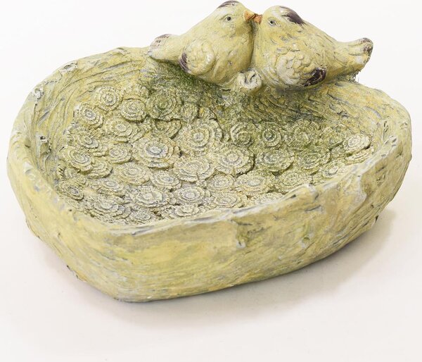Krmítko srdiečko s vtáčikmi mgo keramika 33,2x30,5x15,8cm