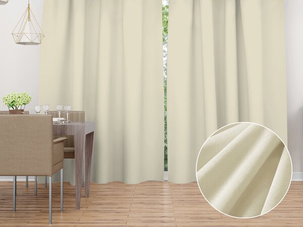 Biante Zamatový záves Velvet Prémium SVP-003 Smotanový - šírka 135 cm 135x140 cm