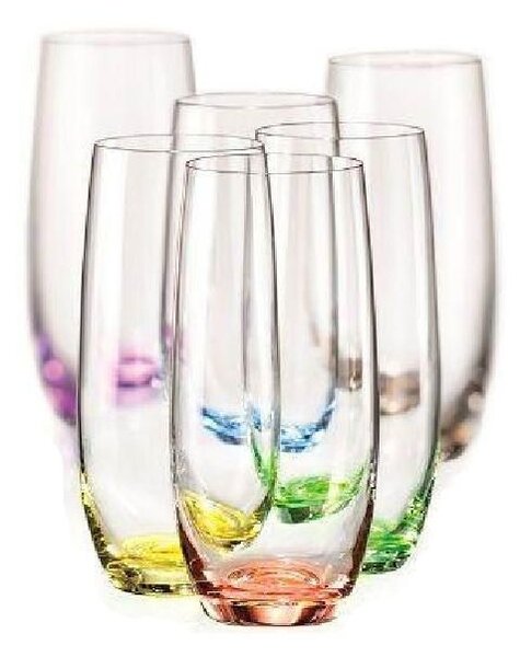 Bohemia Crystal Farebné poháre na nealko a vodu Rainbow 25180/D4662/350ml (set po 6ks)
