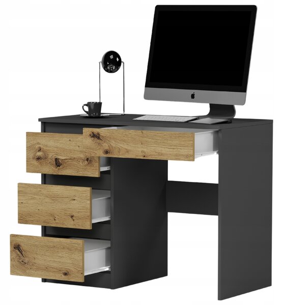 NovýNábytok.sk PC stolík Noxar (antracit + artisan) (L). Akcia -10%. Vlastná spoľahlivá doprava až k Vám domov. 1151349