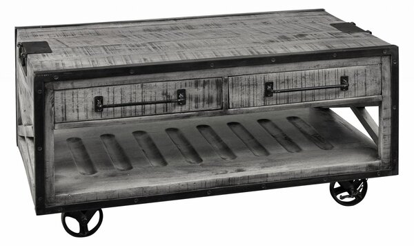 STEEL Konferenčný stolík 112x61x55 cm. sivá lakovaná. mango