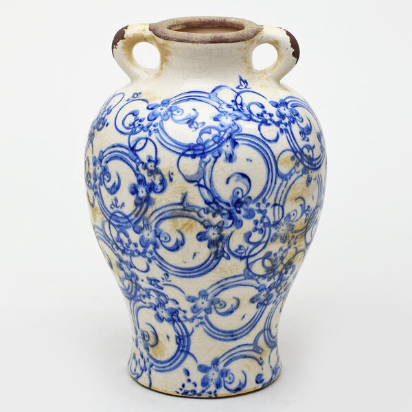 Váza keramická vzor modra 17x17x25,5cm