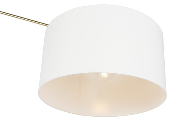Moderná stojaca lampa zlatá s tienidlom bielym 50 cm nastaviteľná - Editor