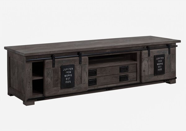 IRON TV stolík 180x55x50 cm. sivá lakovaná. mango