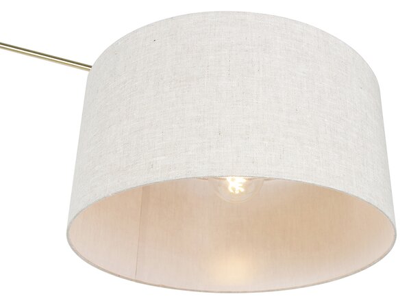 Stojaca lampa zlatá so svetlosivým tienidlom 50 cm nastaviteľná - Editor