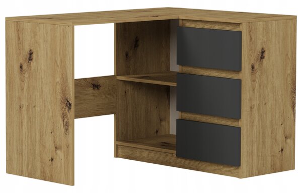 NovýNábytok.sk Rohový PC stolík Nolmir (artisan + antracit) (P). Akcia -14%. Vlastná spoľahlivá doprava až k Vám domov. 1151378