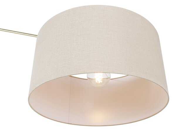 Stojaca lampa zlatá so svetlohnedým tienidlom 50 cm nastaviteľná - Editor