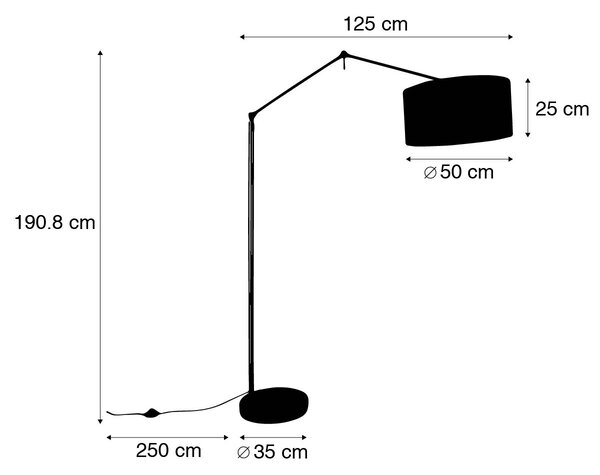 Stojaca lampa zlatá so svetlosivým tienidlom 50 cm nastaviteľná - Editor