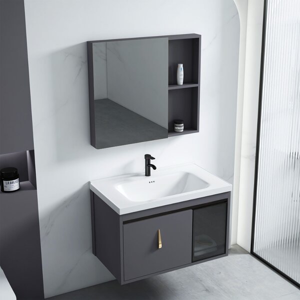 Súprava kúpeľňového nábytku s umývadlom Paris 60cm Grey