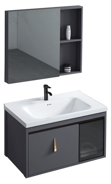 Súprava kúpeľňového nábytku s umývadlom Paris 60cm Grey
