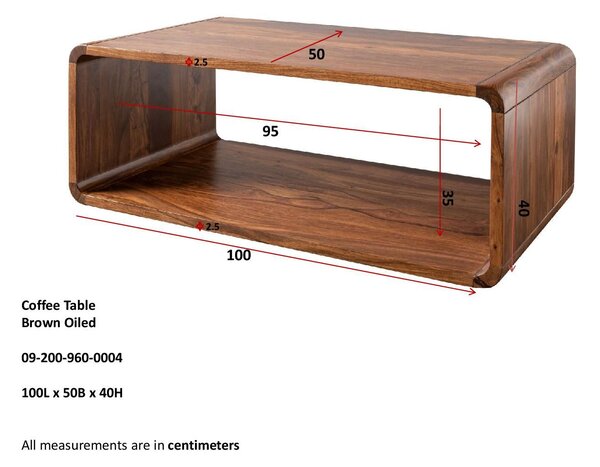 LOUNGE Konferenčný stolík 100x50x40 cm. orechová lakovaná. palisander