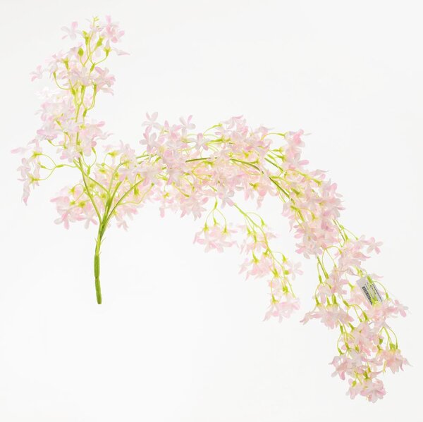 Konár drobných kvetov bledo ružový previs 100cm