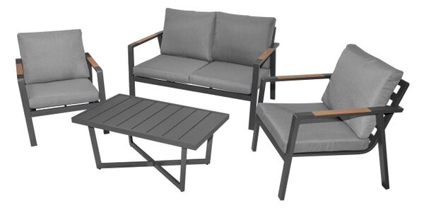 Set záhradného nábytku INDUSTRIAL FRAME 4v1 sivý