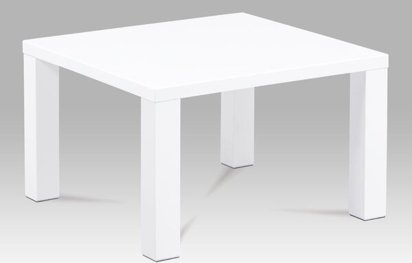 Konferenčný stolík, 80x80x50cm, vysoký lesk biely