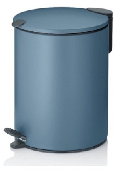 KELA Kozmetický kôš kovový dymovo modrý Tiché zatváranie, výška 23cm, priemer 17cm, obsah 3 litre KL-23609
