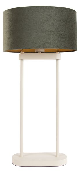 Stolná lampa béžová so zeleným oválnym tienidlom a zlatým interiérom 35 cm - Thijmen