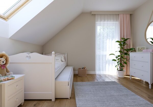 Raj posteli Detská posteľ Bea PW – zásuvky + prístelka 200x90 cm biela