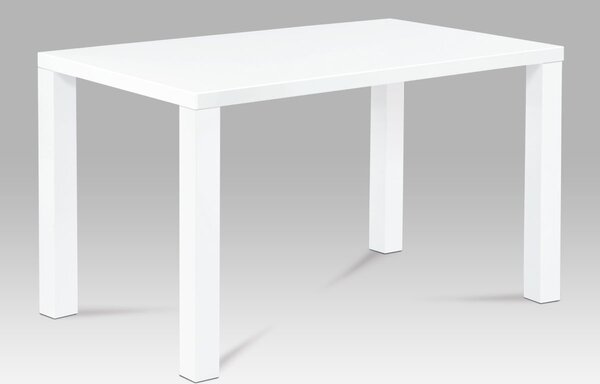 Jedálenský stôl 120x80x76cm, vysoký lesk biely