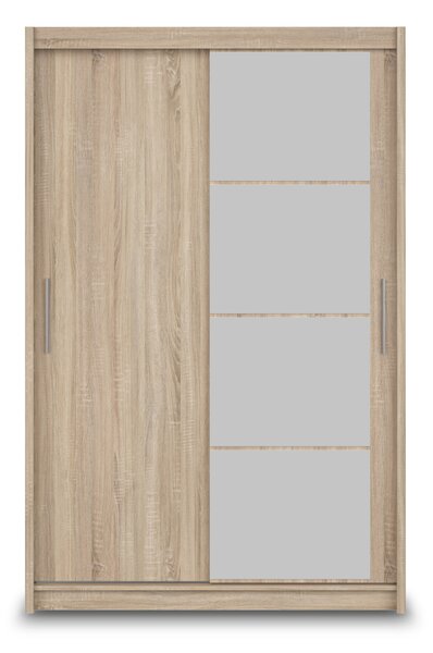 Šatníková skriňa so zrkadlom Marios 140x215x61 - dub sonoma