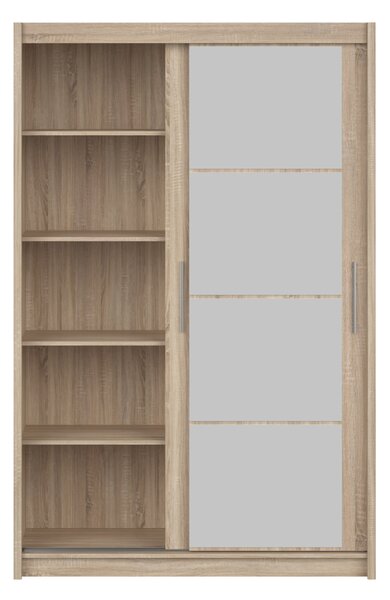 Šatníková skriňa so zrkadlom Marios 140x215x61 - dub sonoma