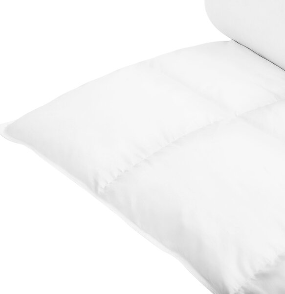 Prikrývka biela bavlna Japara celoročná 155 x 220 cm prešívaný paplón s výplňou z kačacieho páperia