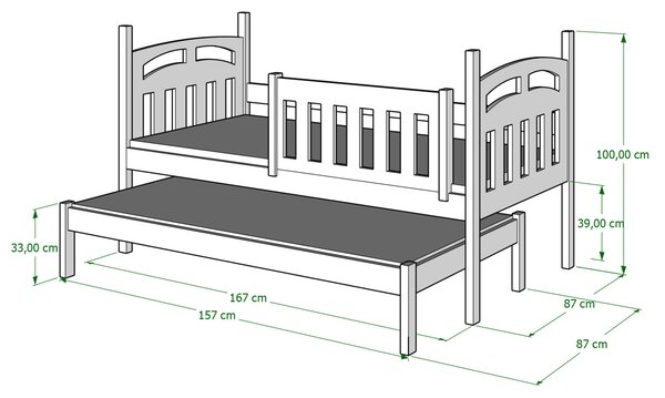 Raj posteli Detská posteľ ZUZIA DUO 200x90 cm