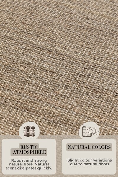 Hanse Home , Behúň Bouclé Jute 105975 Grey Brown, 80x200, hnedá, chodba / predsieň