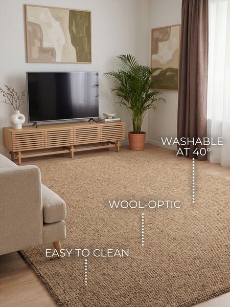 ELLE Decoration, Kusový koberec Wolly Ultra 106227 Caramel z kolekcie Elle, 200x290, hnedá, obývacia izba