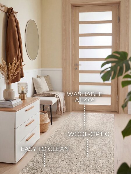 ELLE Decoration , Behúň Wolly Ultra 106230 Dark Cream z kolekcie Elle, 80x240, béžová, obývacia izba