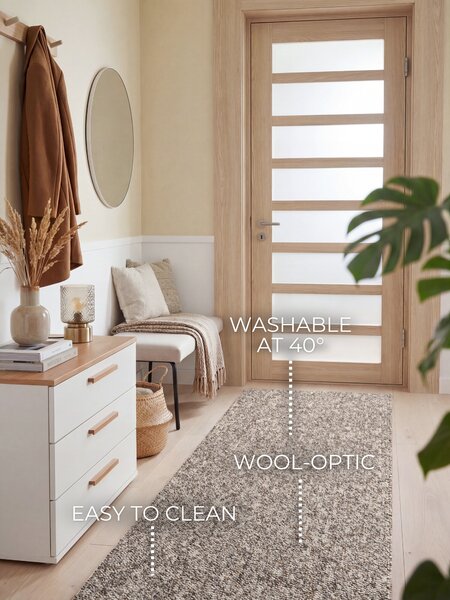 ELLE Decoration, Behúň Wolly Ultra 106229 Taupe z kolekcie Elle, 80x240, hnedá, obývacia izba