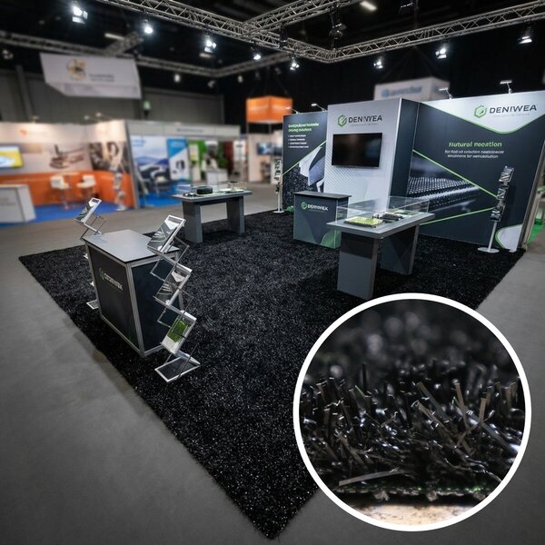 Europe Grass , Umelá tráva PartyGrass Black, vyrezať kruh, šíře 4m, čierna