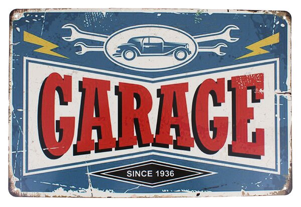 Retro cedula GARAGE 30x20cm (dekoračná tabuľka 20x30 cm)
