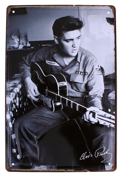 Plechová tabuľa Elvis Presley 20x30cm (Retro ceduľa s kráľom rock and rollu)