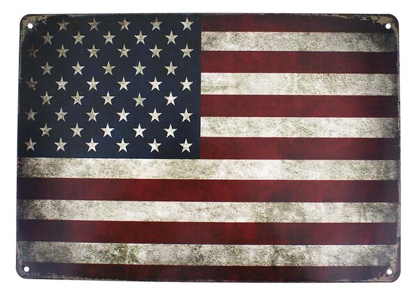 Tabula retro USA vlajka 30x20 cm (dekoračná tabuľka - americká zástava)