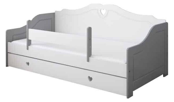 Raj posteli Detská posteľ Srdce PW 200x90 cm 200x90 cm biela, sivo-biela