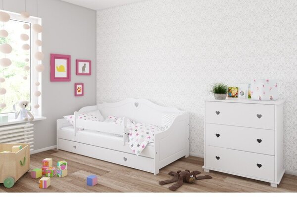 Raj posteli Detská posteľ Srdce PW 200x90 cm 200x90 cm biela, sivo-biela