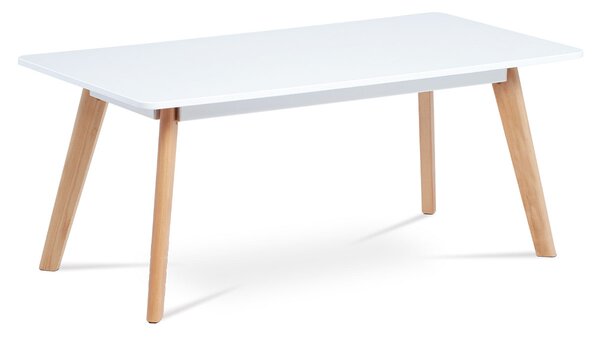 Konfrenčný stolík 110x55 cm, biela matná mdf, masiv buk