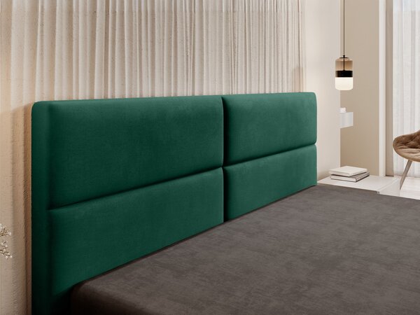 Čalúnená manželská posteľ s úložným priestorom Conti Slim 140x200 - zelená
