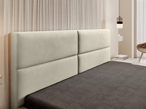 Čalúnená manželská posteľ s úložným priestorom Conti Slim 180x200 - béžová