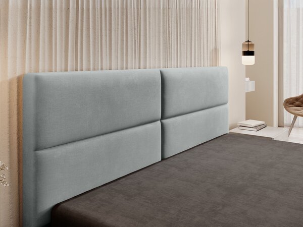 Čalúnená manželská posteľ s úložným priestorom Conti Slim 140x200 - svetlosivá