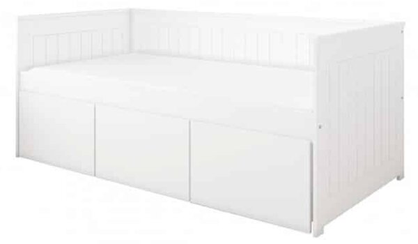 Raj posteli Detská posteľ HOMNES s 3 zásuvkami PW 200x90 cm biela