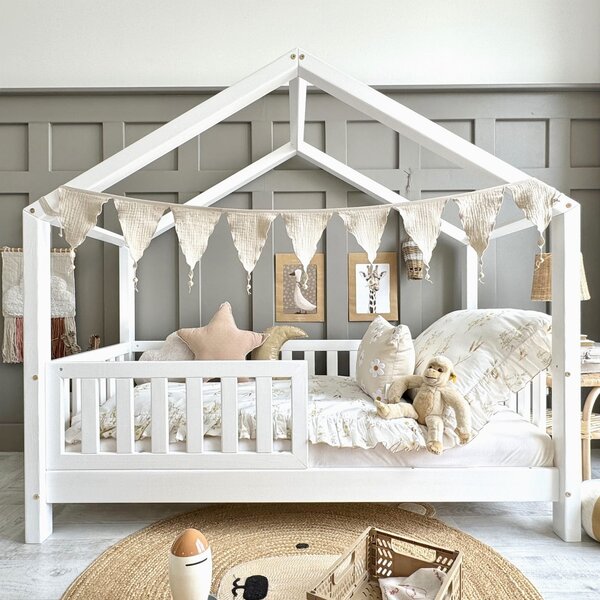 Raj posteli Detská posteľ HouseBed KODAŇ PLZ 200/90 cm 160x80 cm, 200x90 cm biela, prírodná