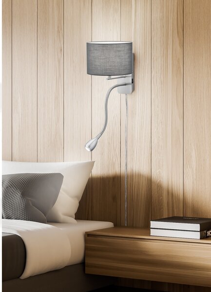 Nástenné svietidlo HOTEL Grey, E14/LED