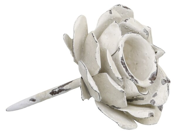 Mosadzný antik zapichovací stojan v tvare kvetu na úzku sviečku na veniec - Ø 6*10cm - Chic Antique