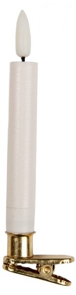 Set 10ks bielych úzkych sviečok s klipom Led Candle - Ø 2*14 cm / 10*AAA - Clayre & Eef