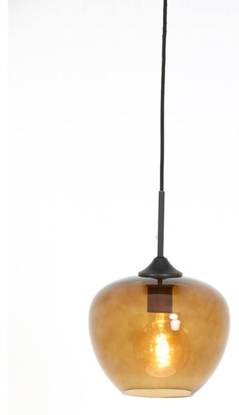 Zelené sklenené závesné svetlo Mayson green and black - Ø 23*18 cm/E27 - Light & Living