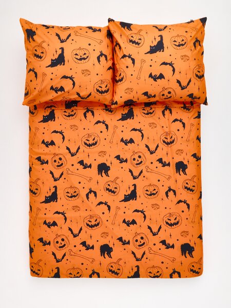 Sinsay - Súprava posteľnej bielizne s halloweenskym motívom - oranžová