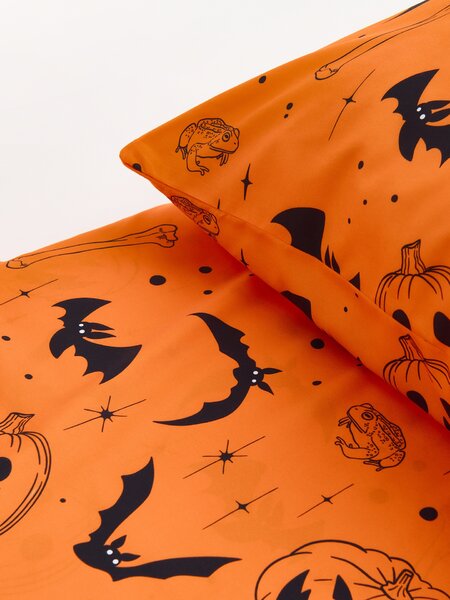 Sinsay - Súprava posteľnej bielizne s halloweenskym motívom - oranžová