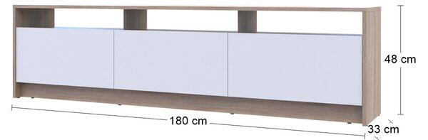 TV stolík Ulfet U3 - dub sonoma / biela